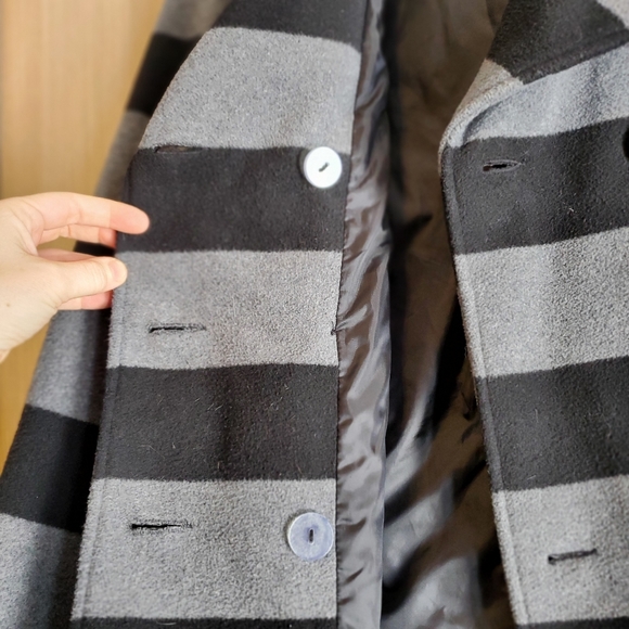 Striped Pea Coat - Picture 3 of 7